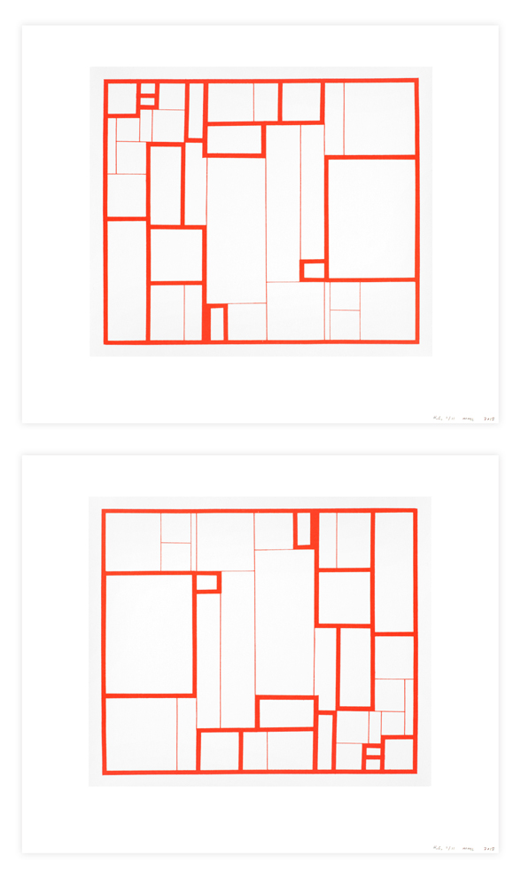 Oeuvre de Micah Lexier - Rectangles 90° / Rectangles 270°